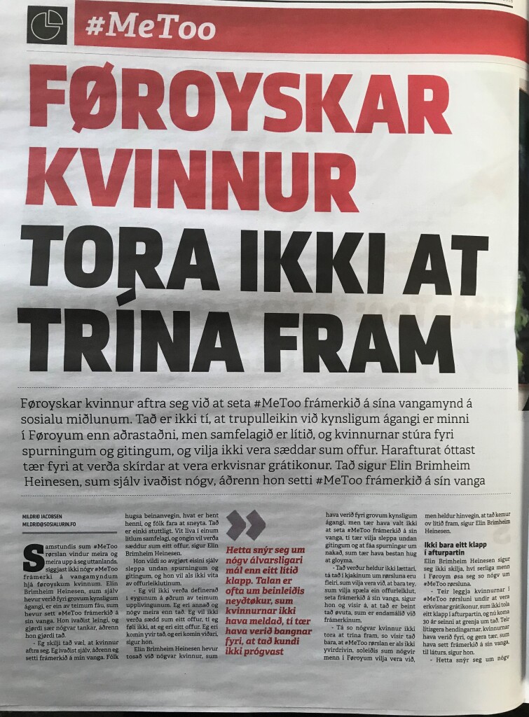 2018-01-19 MeToo - Føroyskar kvinnur tora ikki at trína fram 1